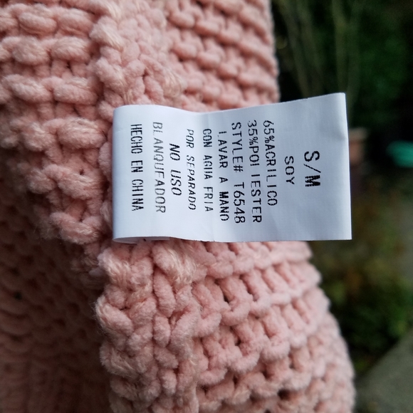 Tricia Relaxed Open Front Long Line Braided Knit Cardi Peach Sweater Sm-Md NWT - Picture 12 of 14